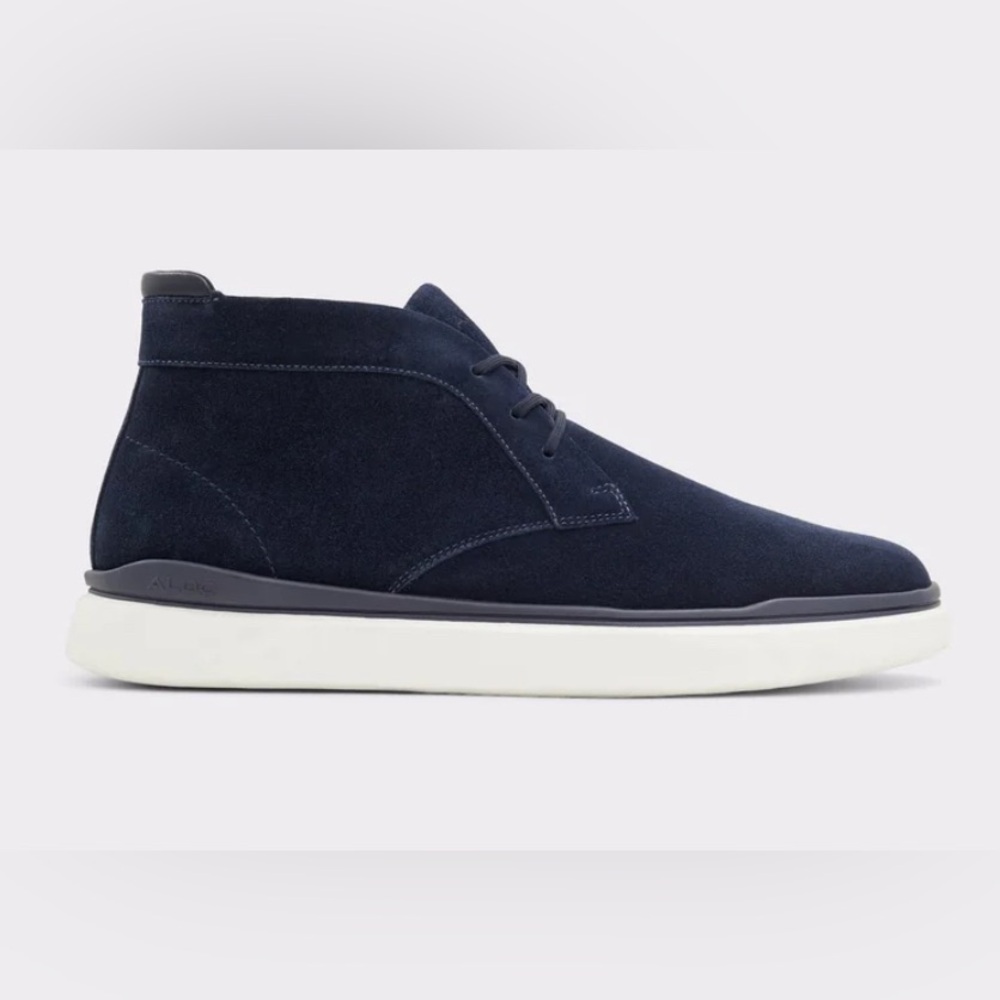 Aldo Blue and White Suede Chukka Boots Sleek Design